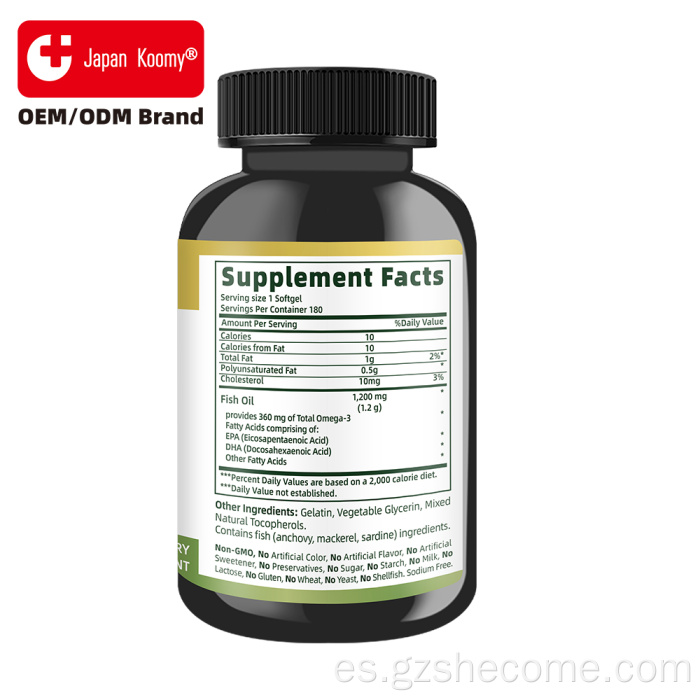 Shecome Aceite de pescado Cápsulas blandas Salud del corazón Omega Support